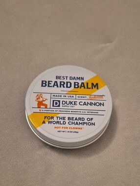 Duke Cannon Best Damn Beard Balm - White with Yellow Accents